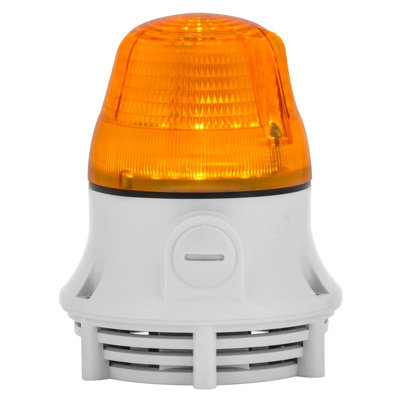 SIRENA - segnalazione macchina fissa/lampeggiante suono continuo/intermittente 72db IP30 base grigia