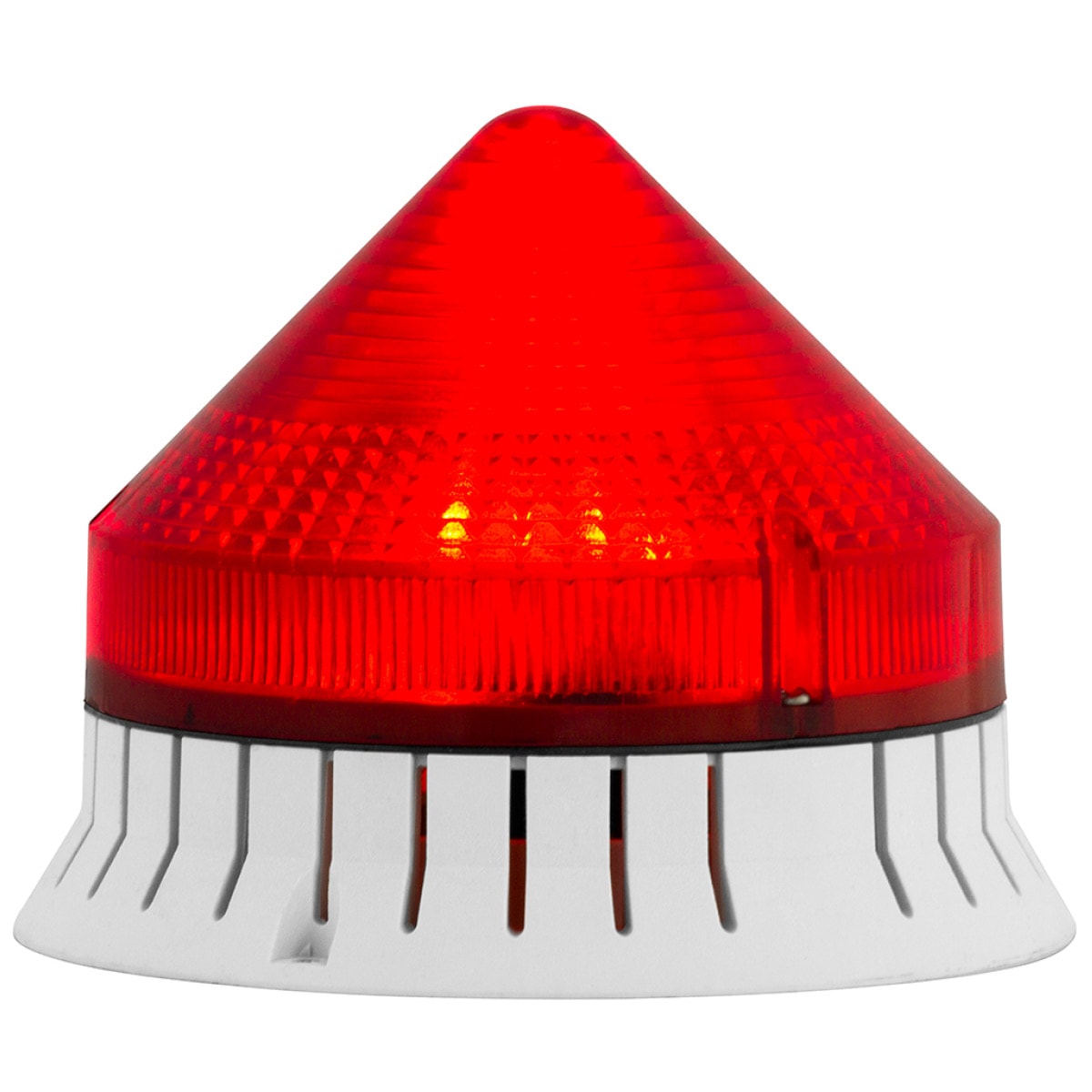 SIRENA - ACUSTICA rosso fisso/lampeggiante suono continuo/intermittente 74db IP30 diam 120mm