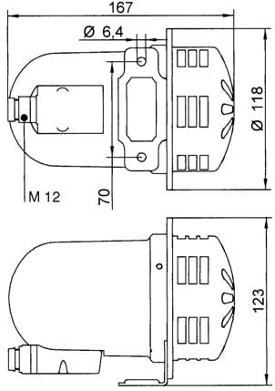 SIRENA - CELERE sirena elettromeccanica GRIGIA medie dimensioni suono lineare 110db IP43 V12DC