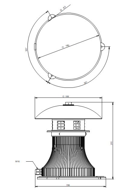 SIRENA - CELEREST sirena elettromeccanica medie dimensioni suono lineare 107db IP44 V240ACDC 42085