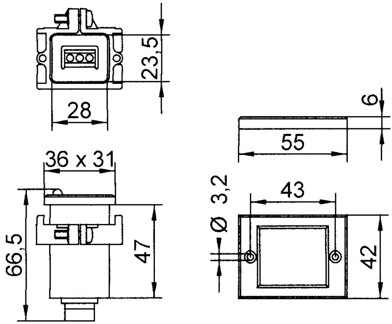 SIRENA - buzzer ad incasso pannello di controllo suono intermittente 72db IP30 V24ACDC 1800Hz