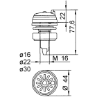 SIRENA - buzzer ad incasso con foro rotondo diam 16-22-30 suono intermittente 75db IP30 V240AC