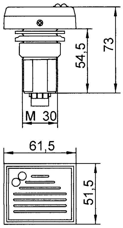 SIRENA - BIP 84 buzzer ad incasso con foro rotondo diam 30mm suono intermittente 80db IP30 V24ACDC