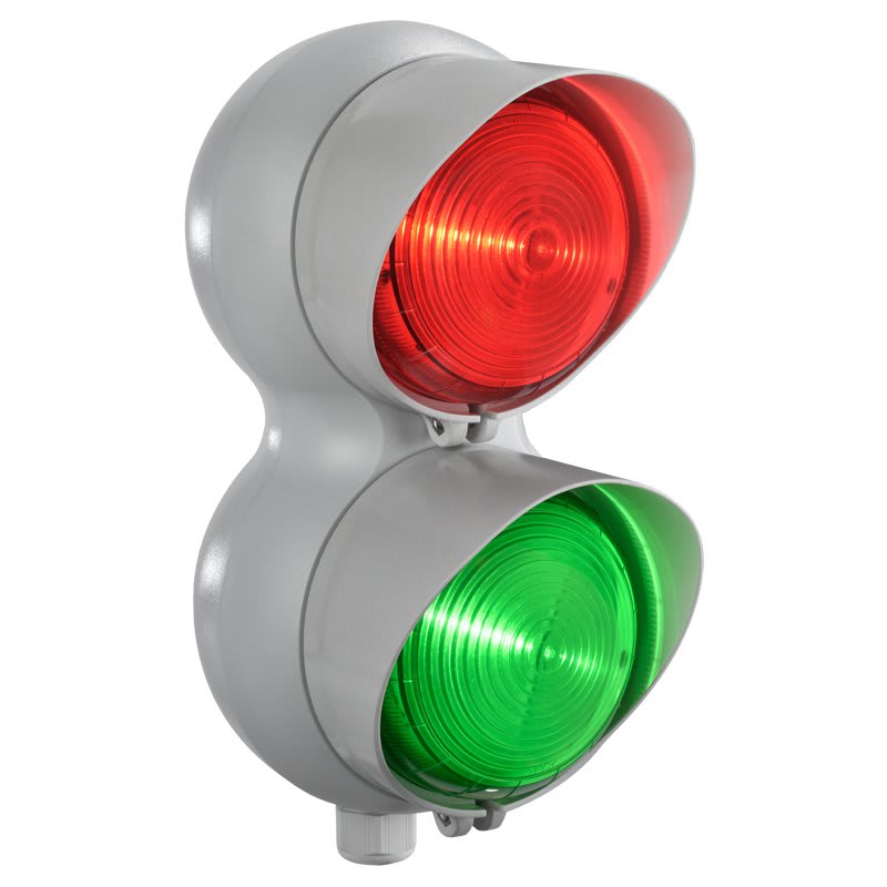 SIRENA - SEMAFORO LED TLINE ROSSO VERDE IP66 12/24V ACDC GRIGIO