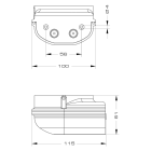 SIRENA - MLINE Base ad incasso montaggio controsoffitto rossa V120/240 ACDC