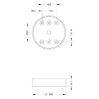 SIRENA - MLINE Base bassa per il montaggio superficiale NERA, cablaggio dalla base, V12/24 ACDC