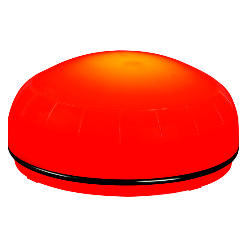 SIRENA - MLINE Luce a LED ROSSA fissa/lampeggiante/strobo lente opalina IP66 multitensione