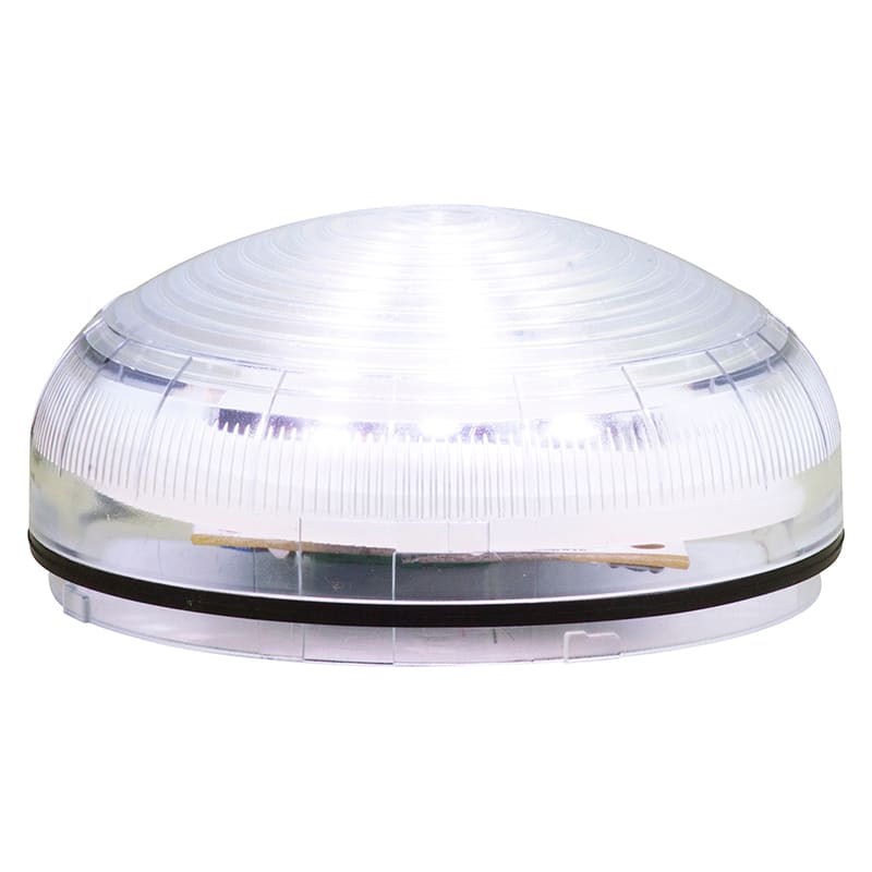SIRENA - MLINE Luce a LED bianca fissa/lampeggiante/strobo lente striata IP66 multitensione 90826