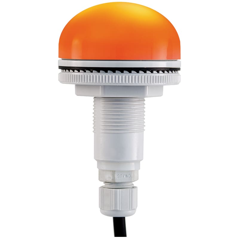 SIRENA - LUCE A LED AD INCASSO P50 S ARANCIONE 12/24VCACC IP66 MULTIFUNZIONE PRESSACAVO M12