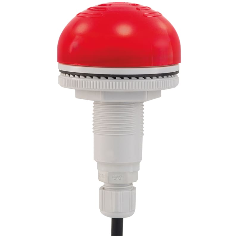 SIRENA - BUZZER LUMINOSO AD INCASSO P50 A LED 92DB IP65 ROSSO 12/24VCACC MULTIFUNZIONE P-C M12