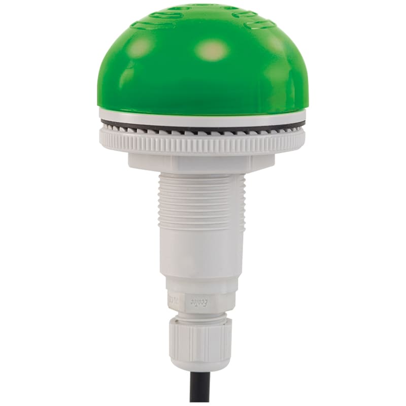 SIRENA - BUZZER LUMINOSO AD INCASSO P50 A LED 92DB IP65 VERDE 12/24VCACC MULTIFUNZIONE P-C M12