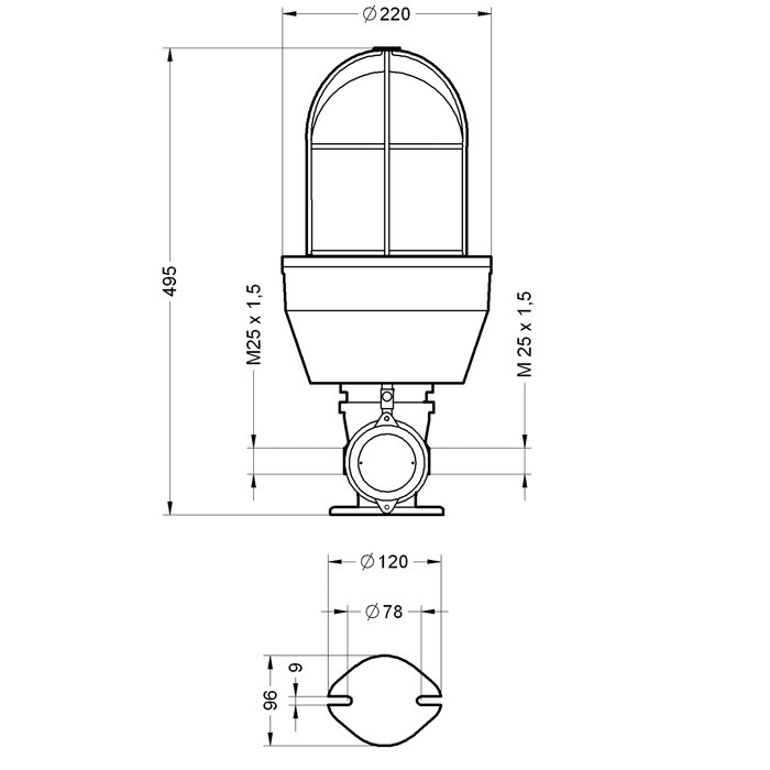 SIRENA - EX 080 RA YEL V240AC