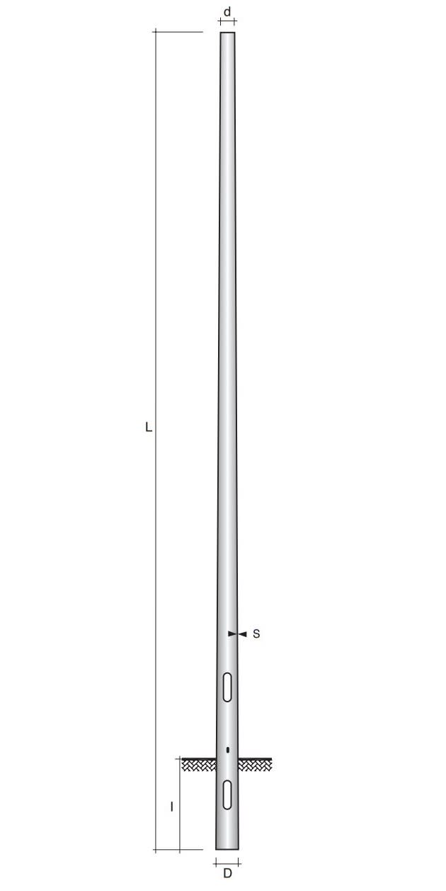 SOCIETA' ELETTRODISTRIBUZIONE MARCH - PALO CONICO H.TOT. 680 CM. D 128/60X3