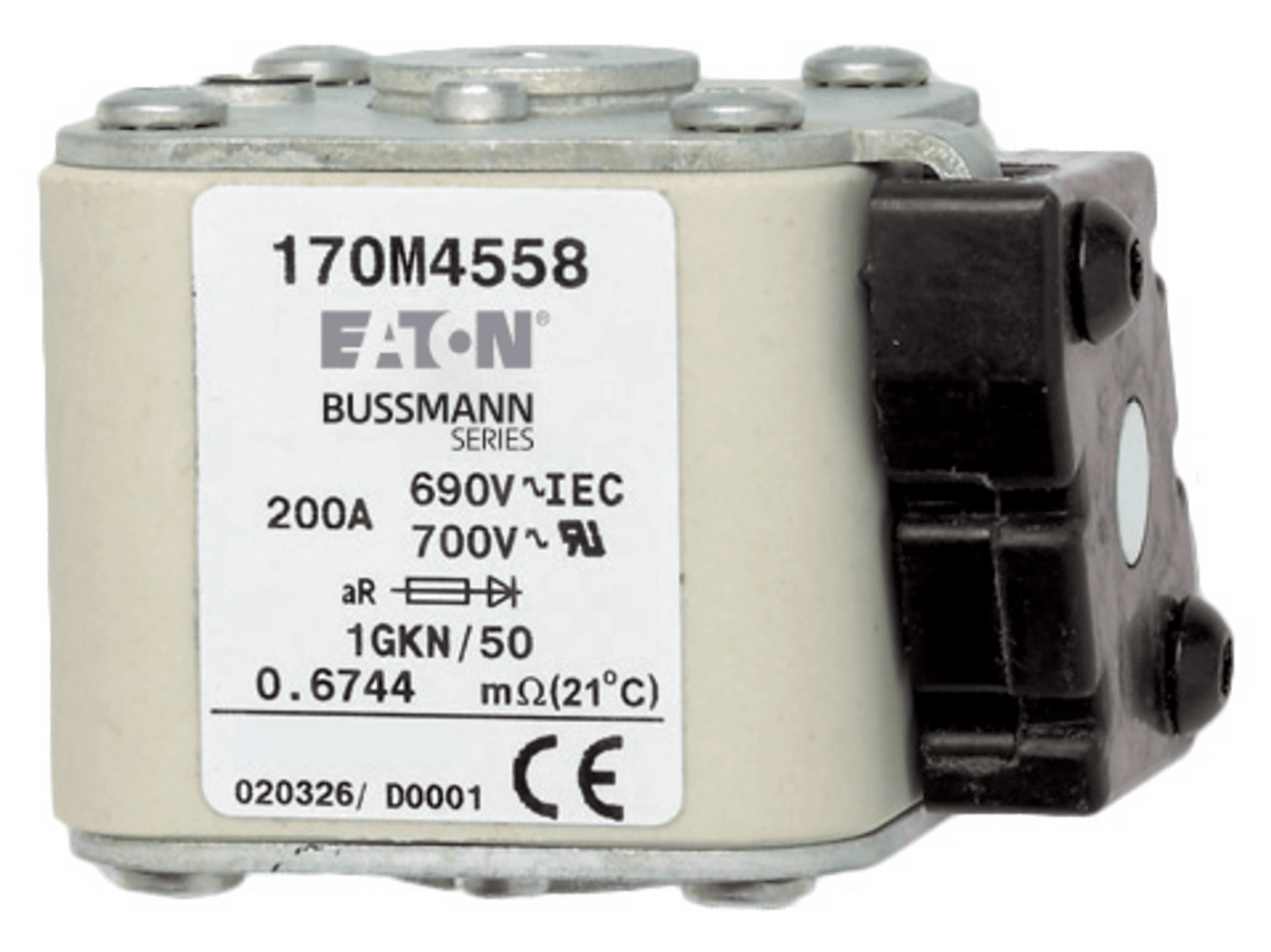 SOCOMEC ELETTROTECNICA - FUS. UR 660V - T 1* - BK/50 - CON FORO F 170M3464