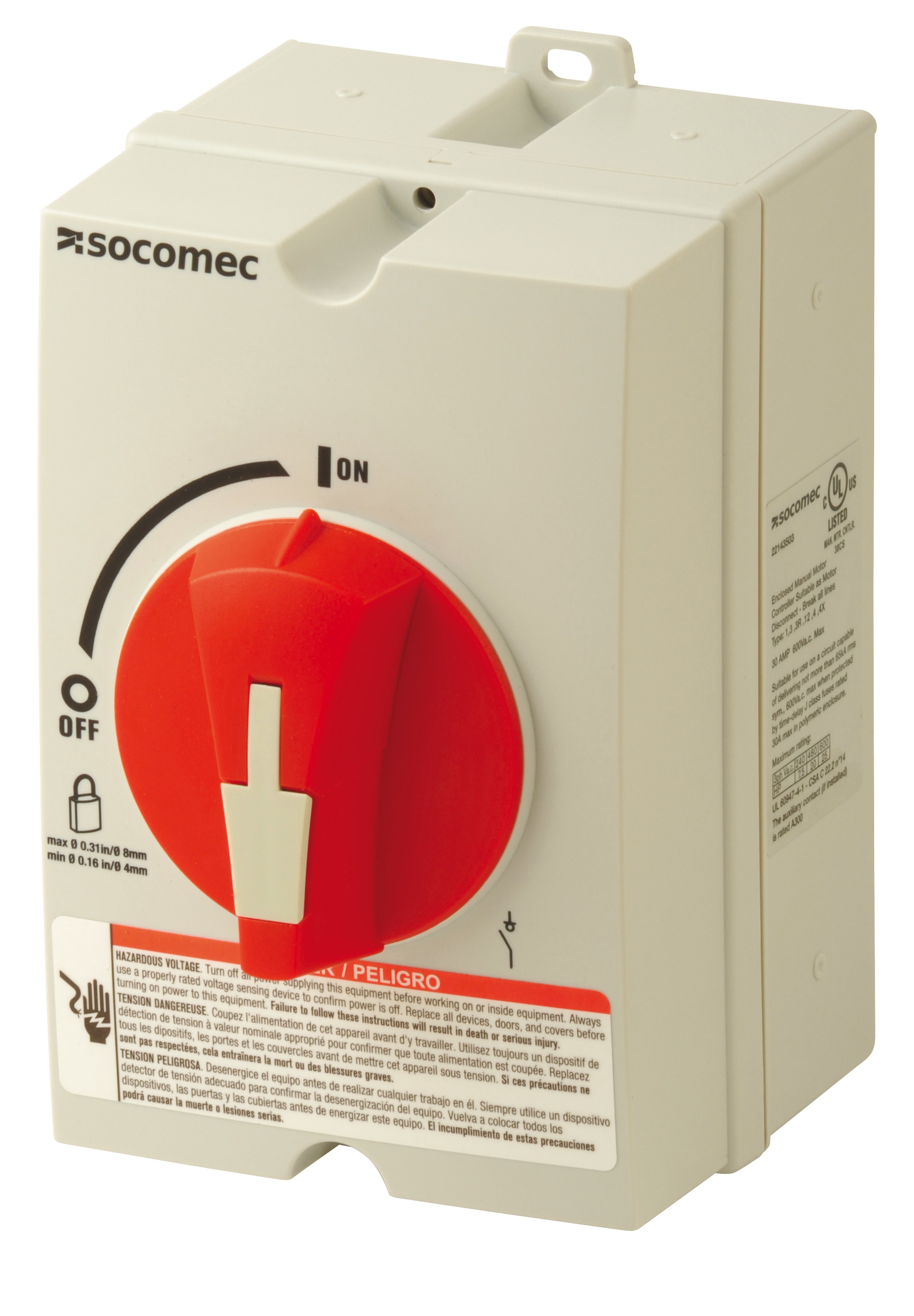 SOCOMEC ELETTROTECNICA - CASSETTA EQUIPAGGIATA SIRCO M1 30A UL508