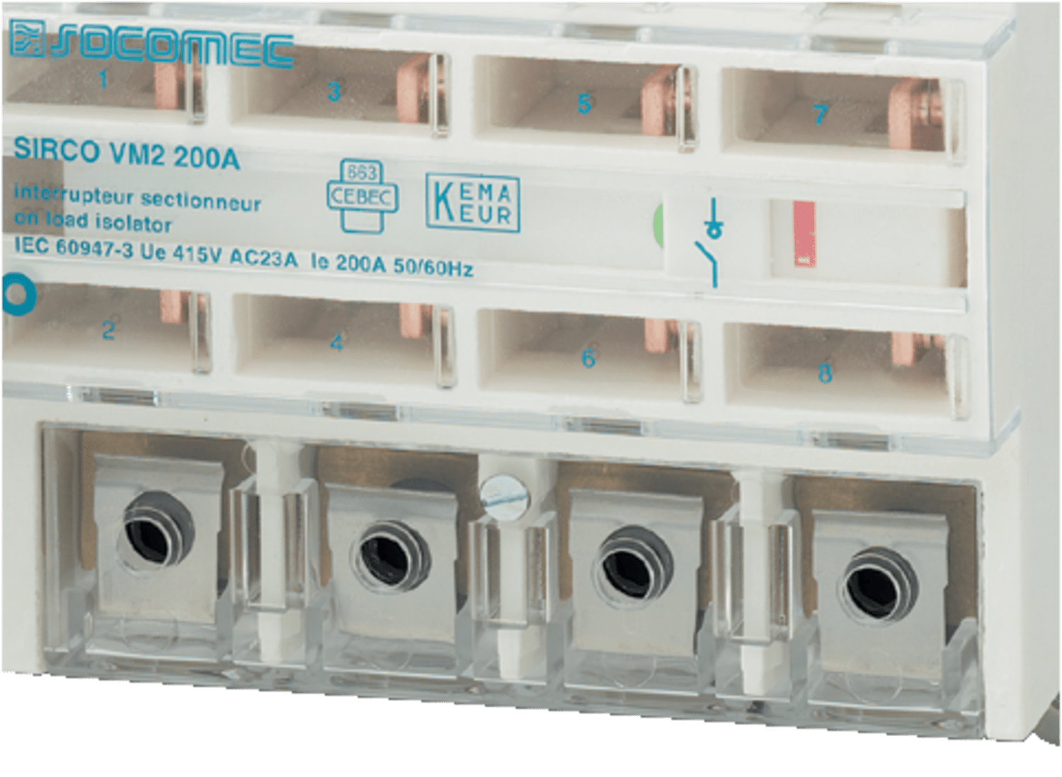 SOCOMEC ELETTROTECNICA - MORS. A GABBIA CON PROTEZ. A MONTE O A V