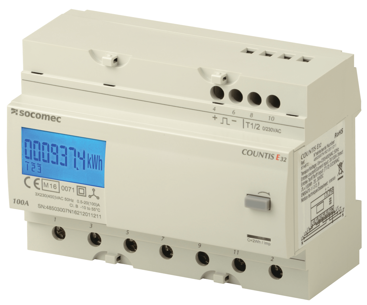 SOCOMEC ELETTROTECNICA - COUNTIS E32 TRIFASE 100A 400VAC DOPPIA T