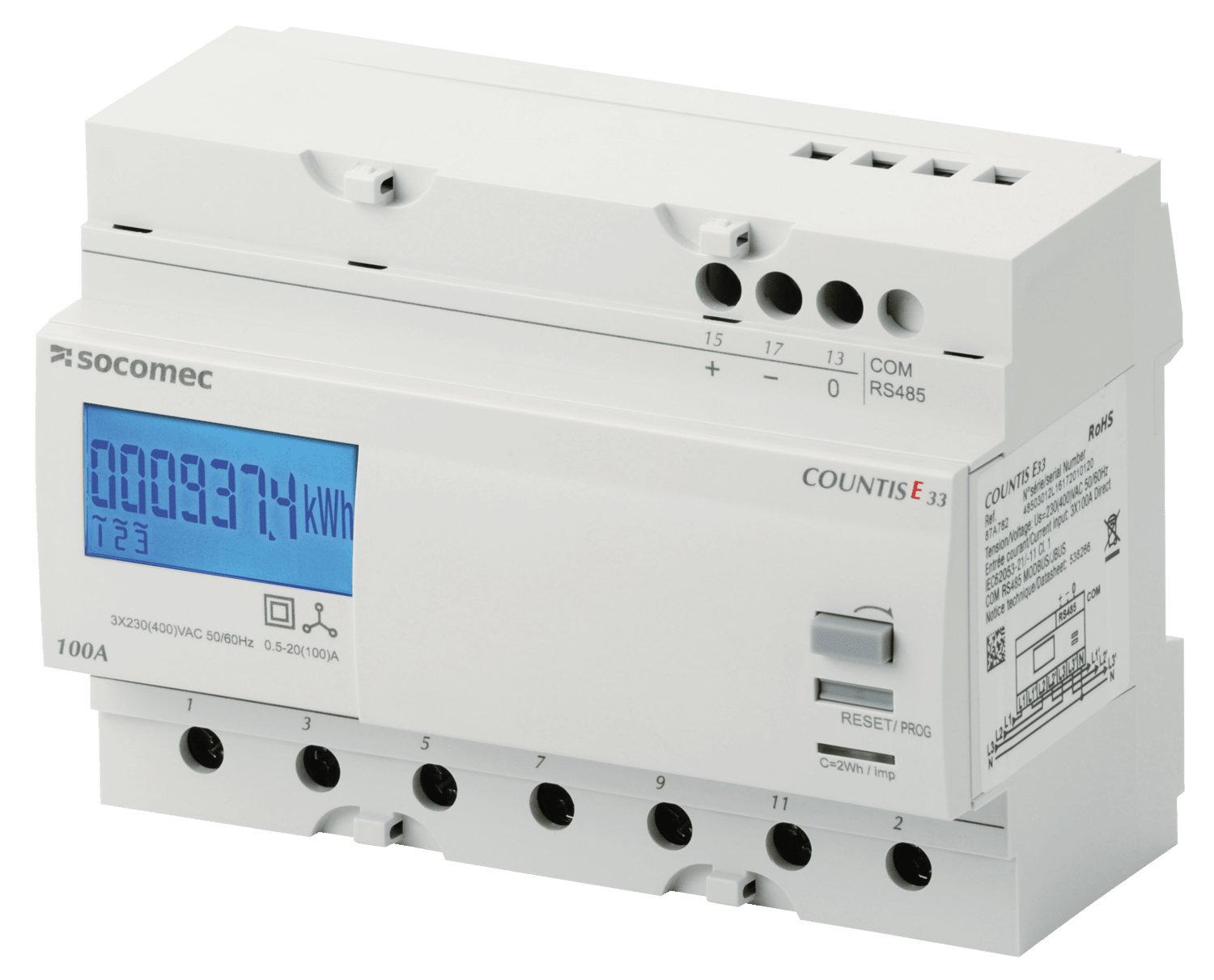 SOCOMEC ELETTROTECNICA - COUNTIS E33 TRIFASE 100A 400VAC CON COMU