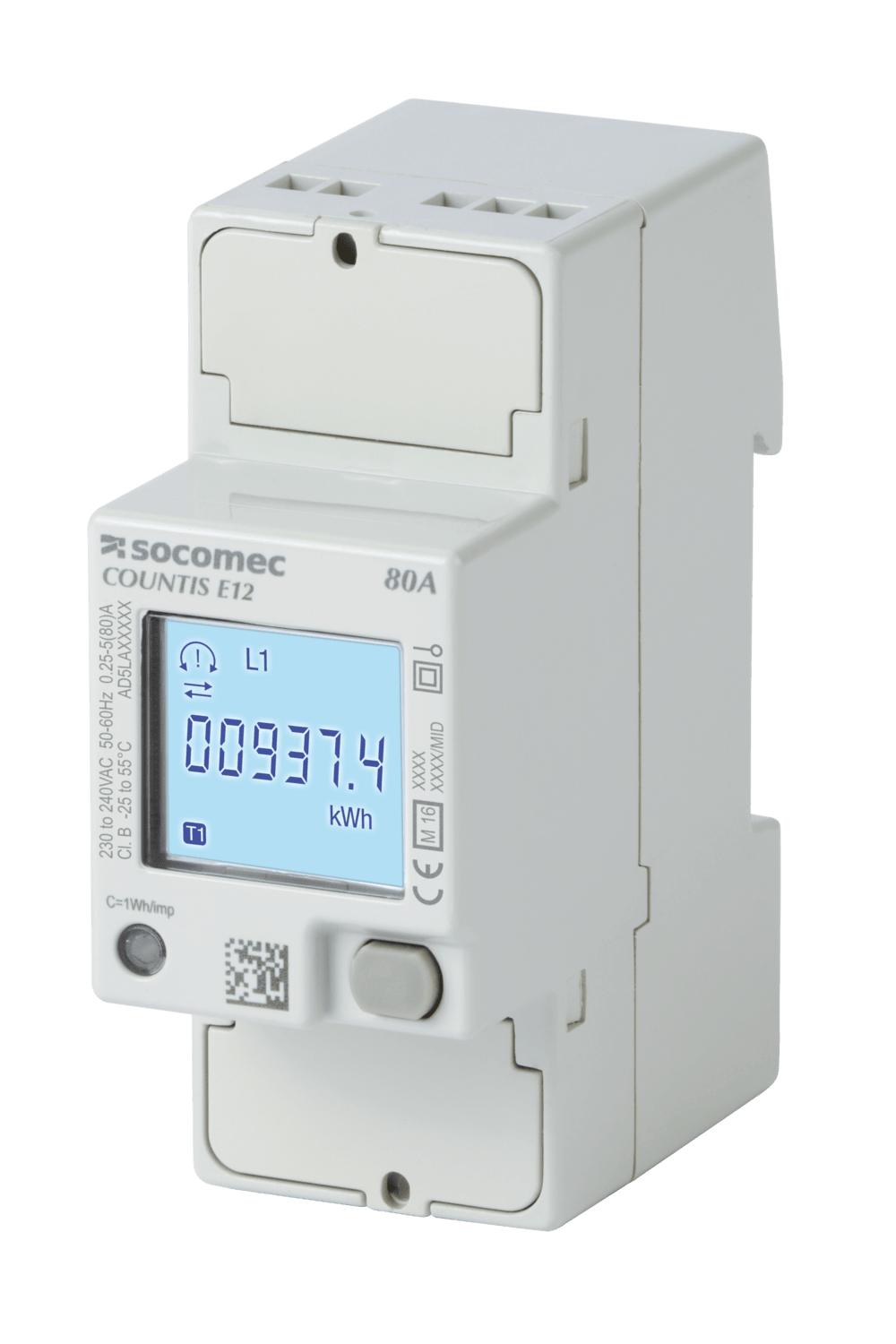 SOCOMEC ELETTROTECNICA - COUNTIS E12 1F 80A DOPPIA TARIFFA MID -
