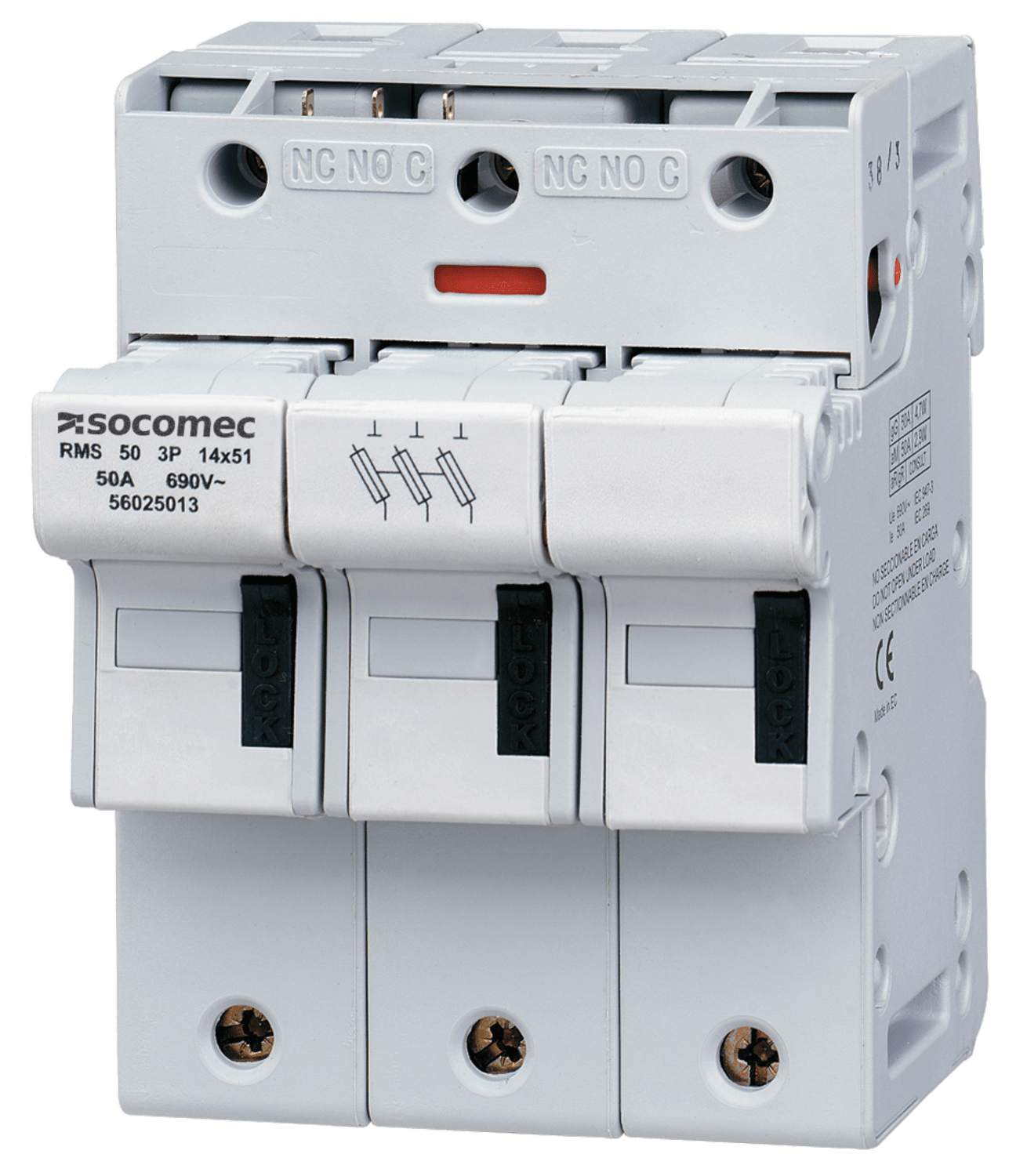 SOCOMEC ELETTROTECNICA - RMS - 50A - 14X51 - 3P - APPAR. CON CA D