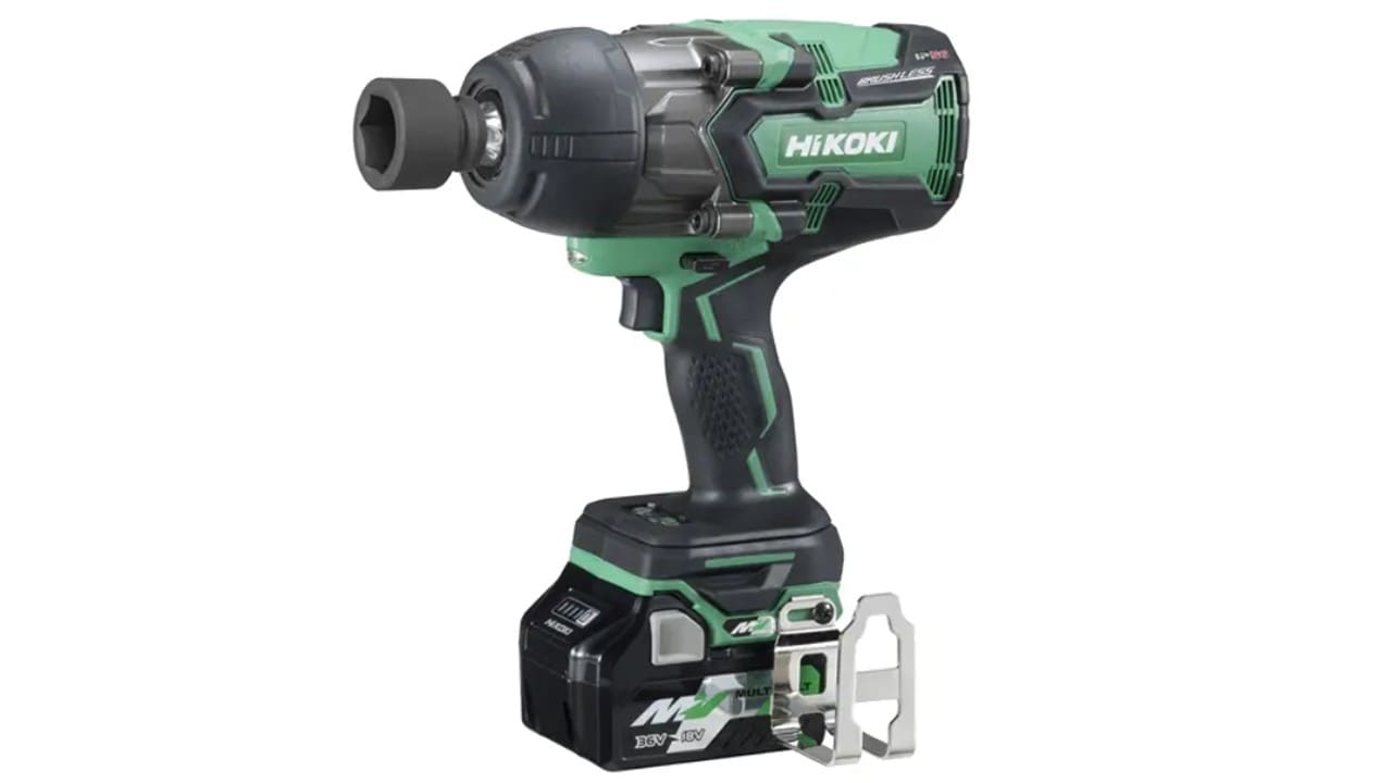 HIKOKI POWER TOOLS - Avvitatore a Impulsi 36V, 1.050Nm, Brushless, attacco quadro 1/2", 4 Mode, IP56, 2 x MVA, Caricabatterie UC18YSL3, Valigetta Stackable.