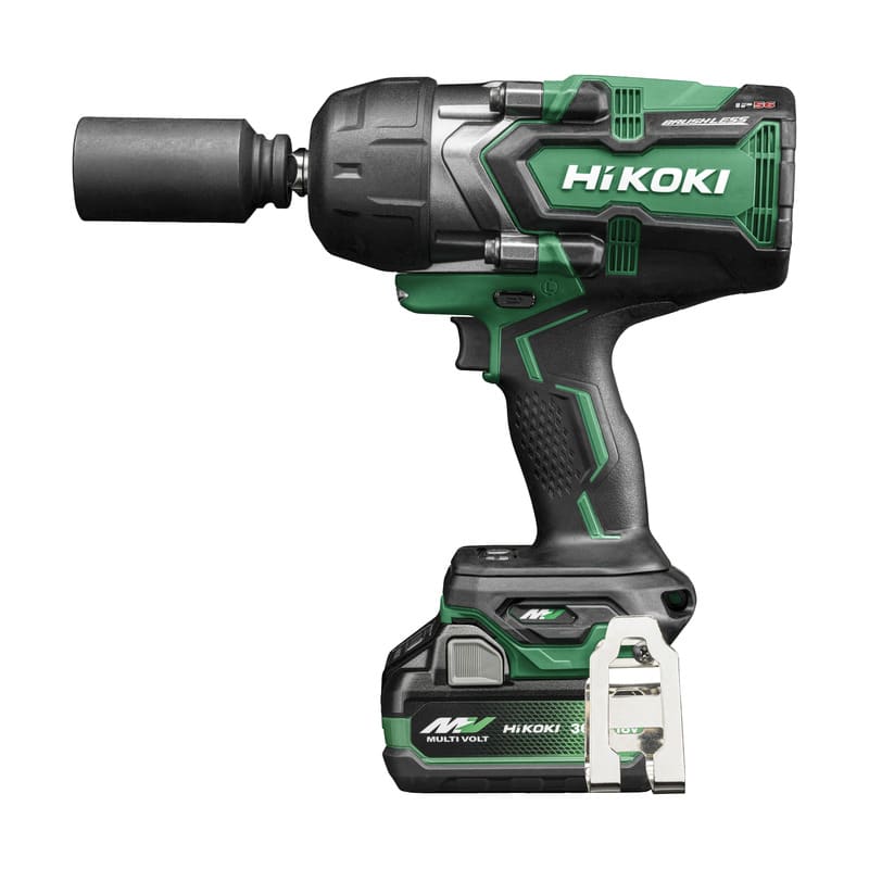 HIKOKI POWER TOOLS - Avvitatore a Impulsi 36V, 1.400Nm, Brushless, attacco quadro 1/2", 4 Mode, IP56, 2 x MVA, Caricabatterie UC18YSL3, Valigetta Stackable.
