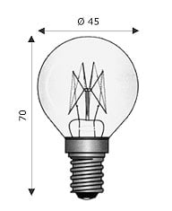 WIMEX - E14 45X70 24V 25W CH.