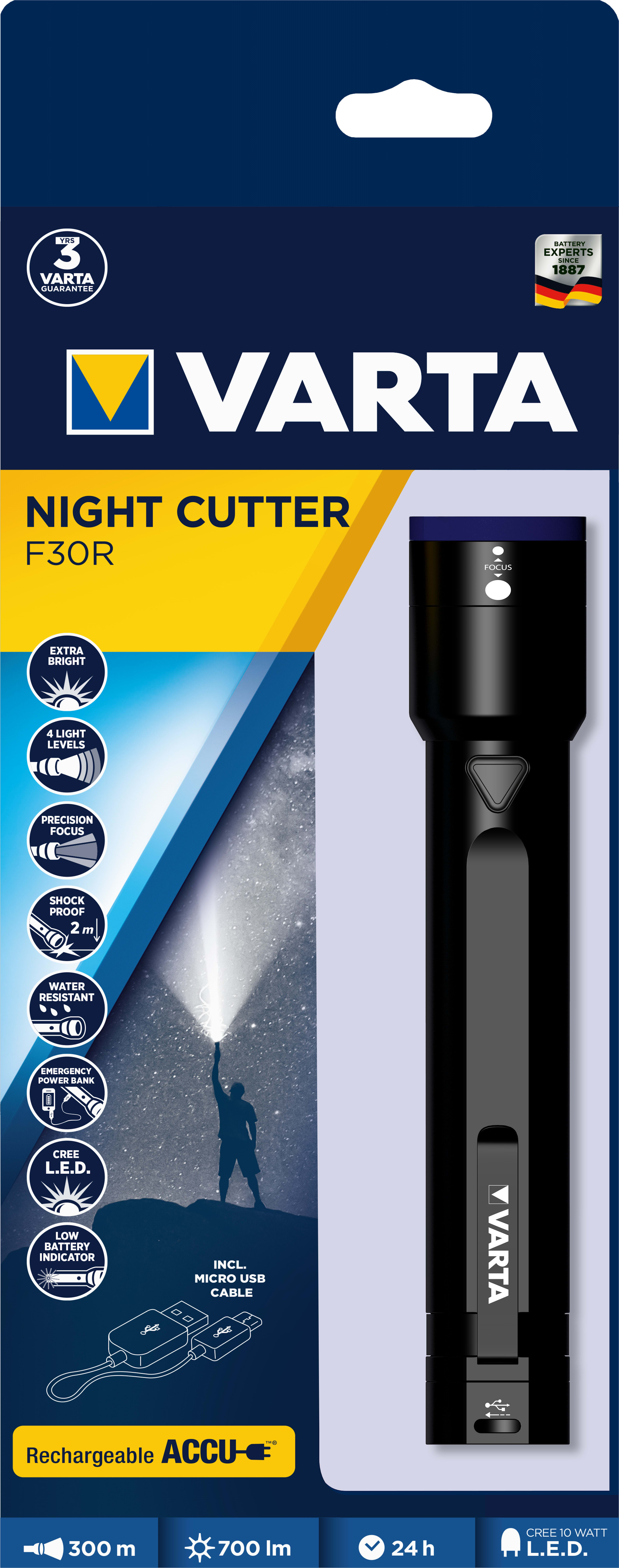 VARTA CONSUMER BATTERIES - NIGHT CUTTER F30R (INCL.BATTERIA LI-ION)