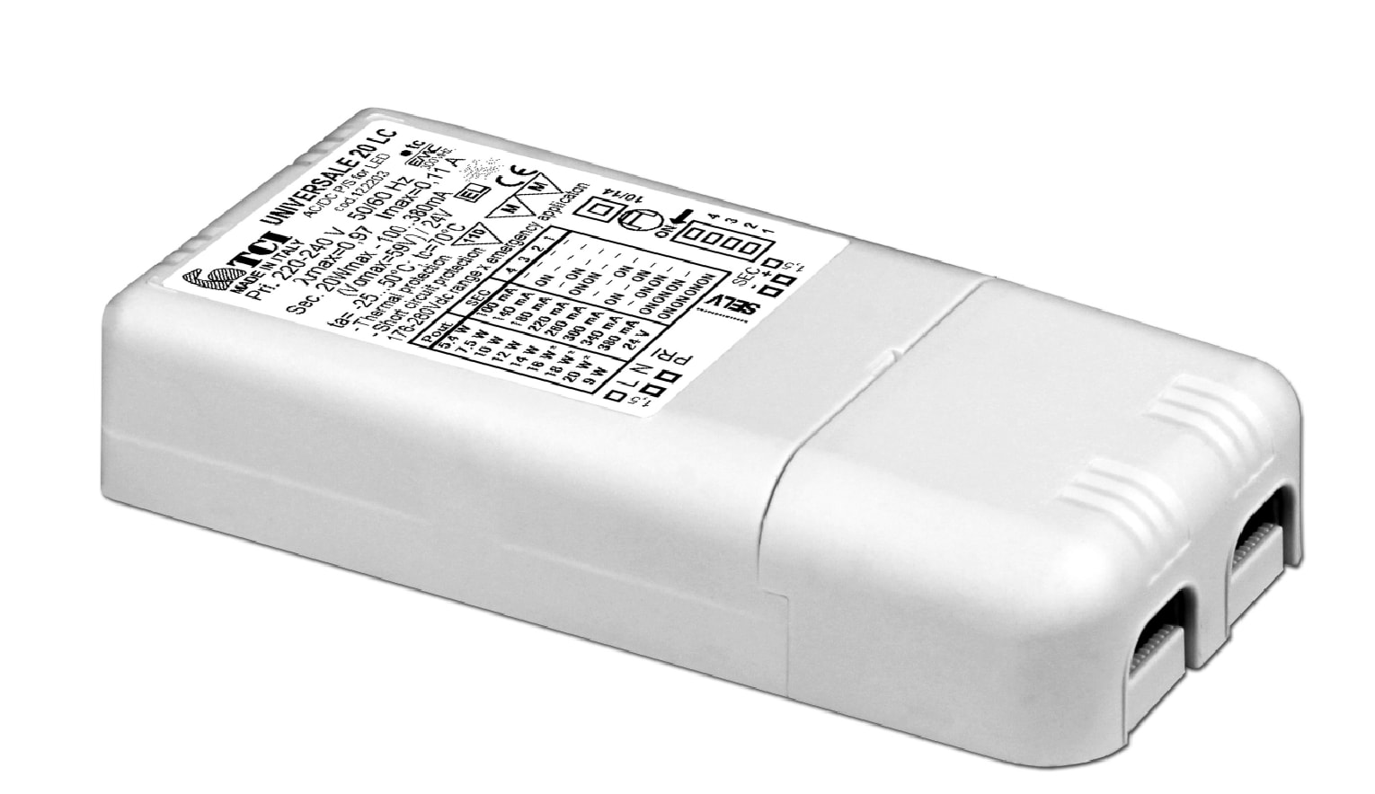 T.C.I. TELECOMUNICAZIONI - UNIVERSALE 20 LC ALIMENTATORE LED 122203