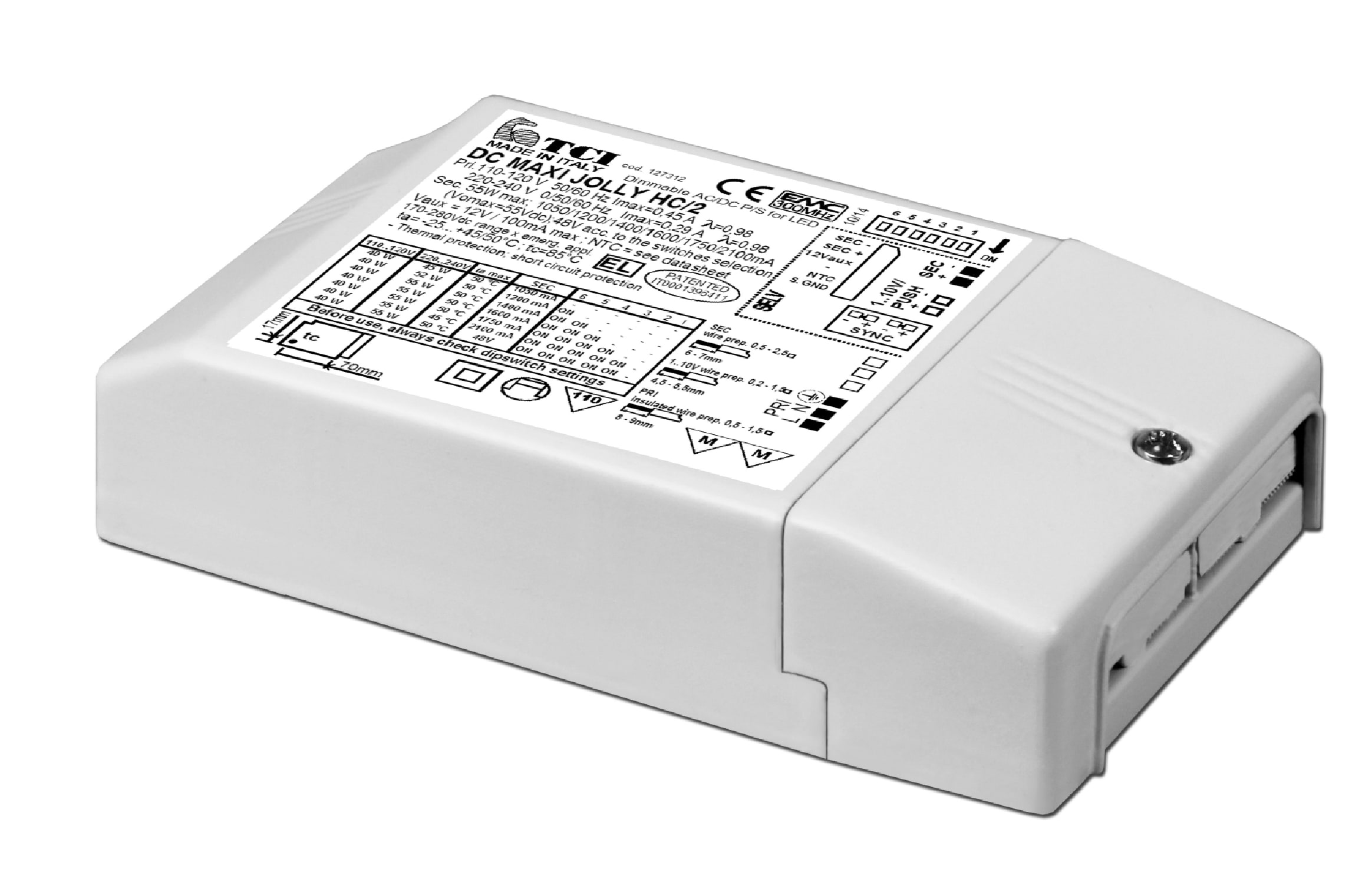 T.C.I. TELECOMUNICAZIONI - DC MAXI JOLLY HC/2 DALI ALIMENTATORE LED 123314