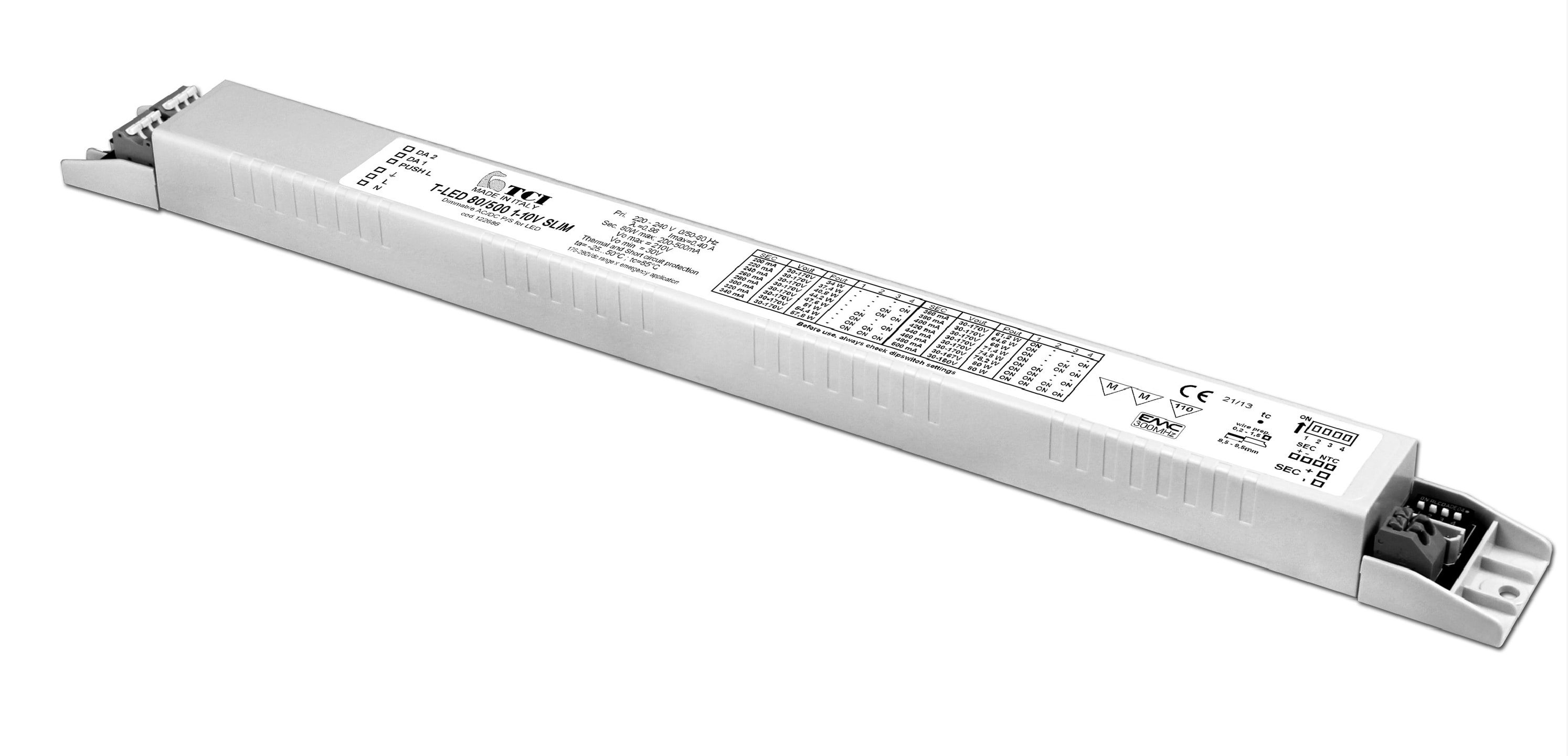 T.C.I. TELECOMUNICAZIONI - T-LED 80/700 1-10V SLIM ALIMENTATORE LED 127082