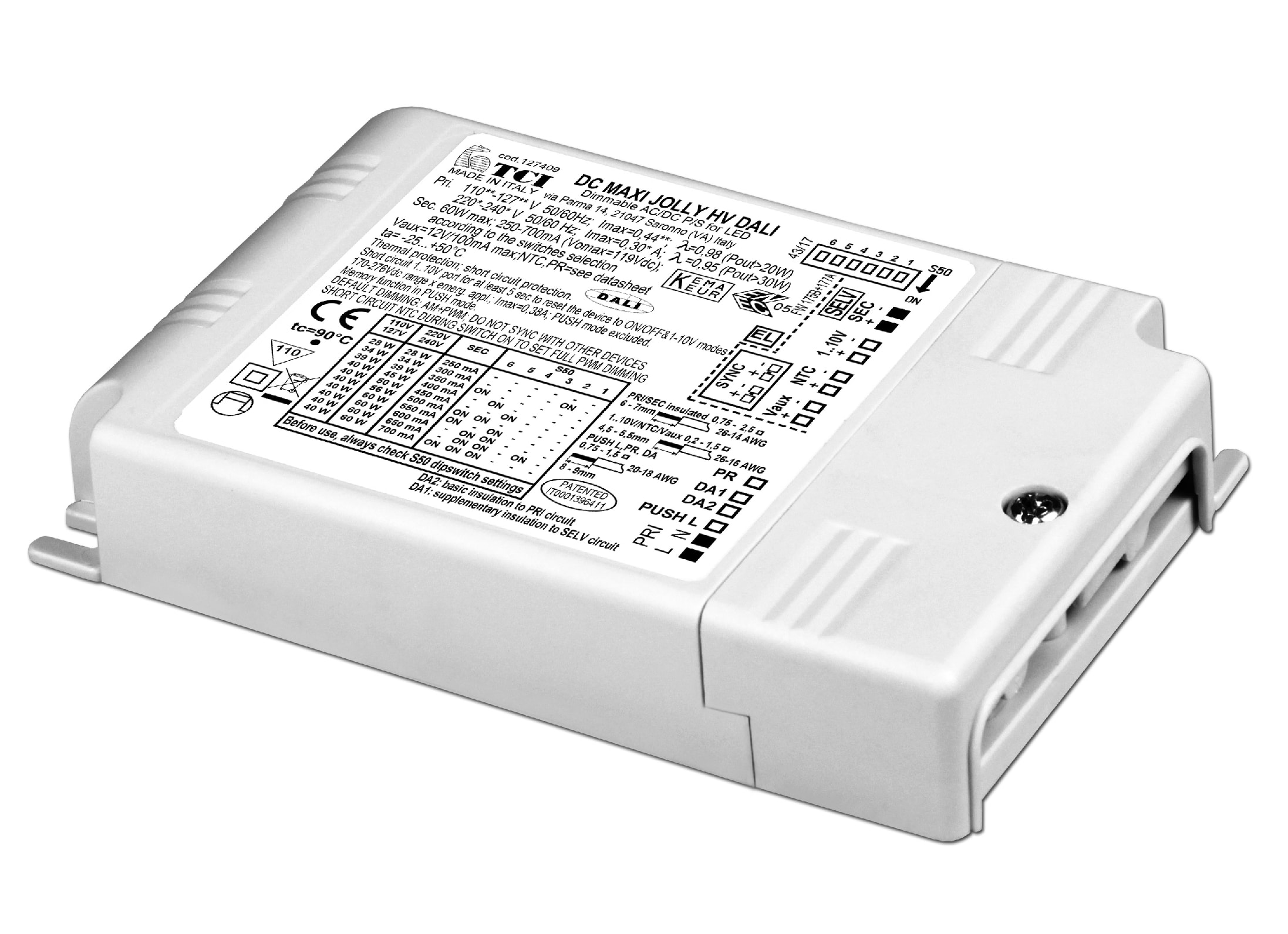 T.C.I. TELECOMUNICAZIONI - DC MAXI JOLLY HV DALI ALIMENTATORE LED 127409