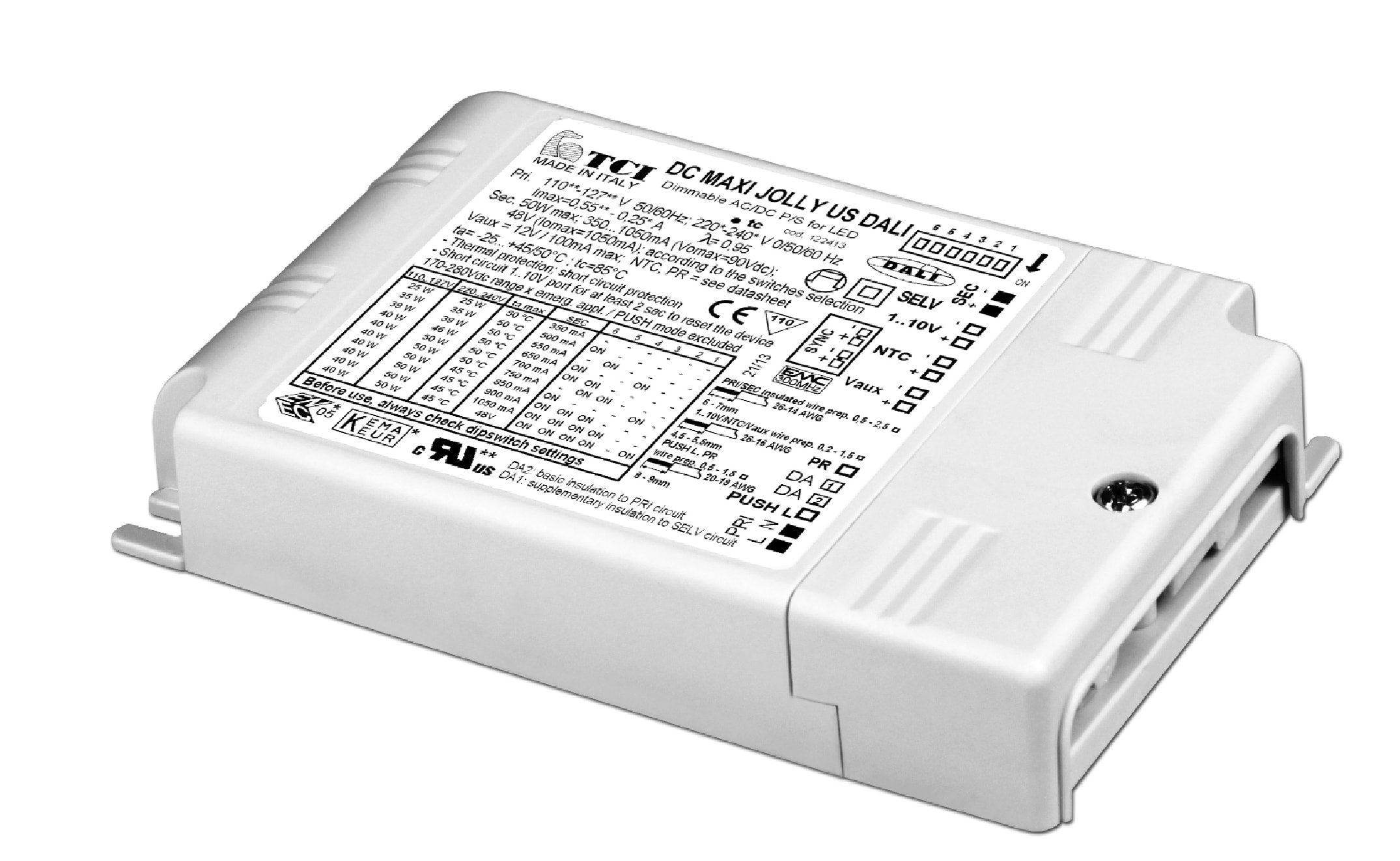 T.C.I. TELECOMUNICAZIONI - DC MAXI JOLLY US DALI ALIMENTATORE LED