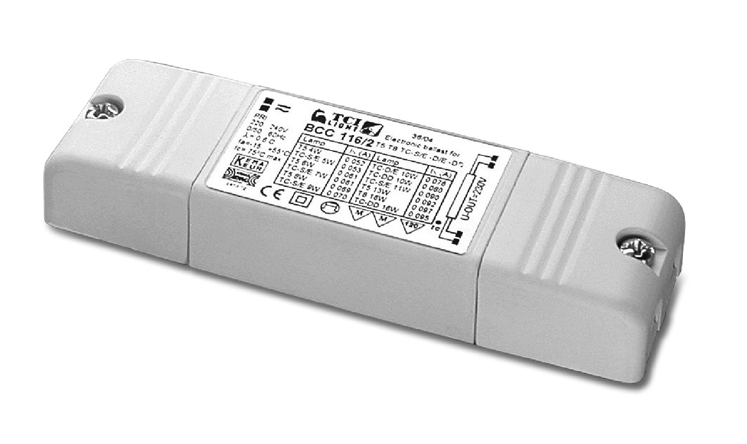 T.C.I. TELECOMUNICAZIONI - BCC 126/2 BALLAST ELETTRONICO 137969/26MM