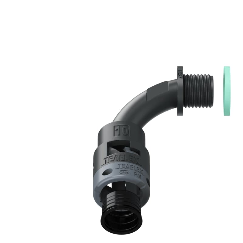 TEAFLEX - CURVA 90 IP68 BN10 PG07 NERO