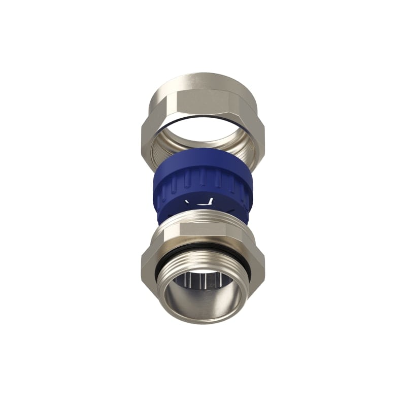 TEAFLEX - Pressacavo ISO32 20 -25 FF per installazioni ferroviarie in ottone nichelato IP68.