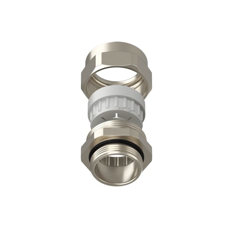 TEAFLEX - Pressacavo ISO32 20 -25 FF per installazioni ferroviarie in ottone nichelato IP68.