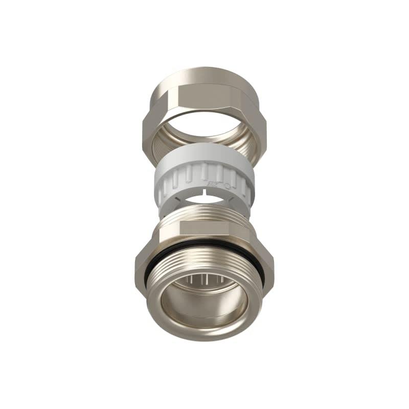 TEAFLEX - Pressacavo ISO40 24-28 FF per installazioni ferroviarie in ottone nichelato IP68.