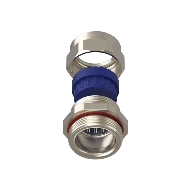 TEAFLEX - Pressacavo ISO40-18 TPE IP68 per installazioni ferroviarie in ottone nichelato.