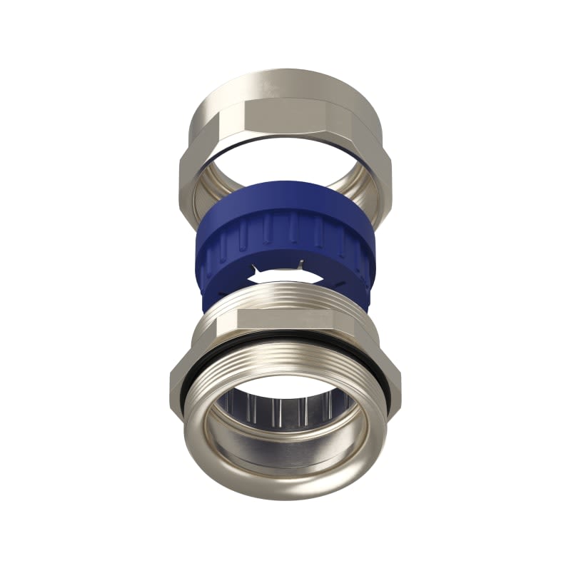 TEAFLEX - Pressacavo ISO50-34 FF per installazioni ferroviarie in ottone nichelato IP68. 150FF34