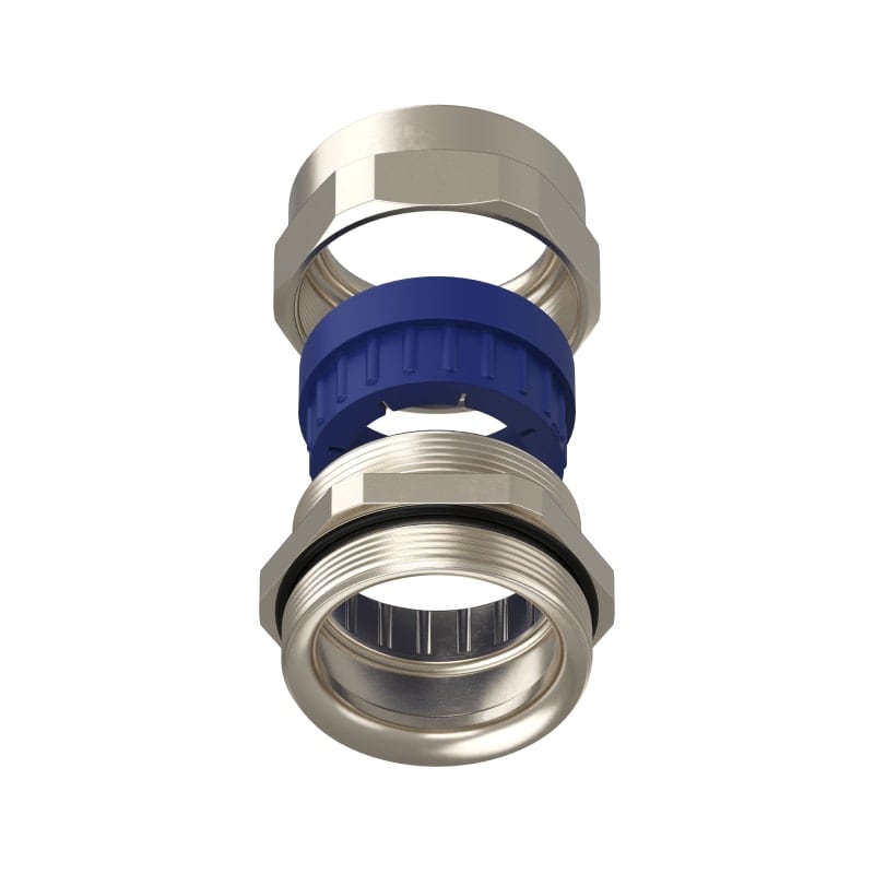 TEAFLEX - Pressacavo ISO50 32-36 FF per installazioni ferroviarie in ottone nichelato IP68.