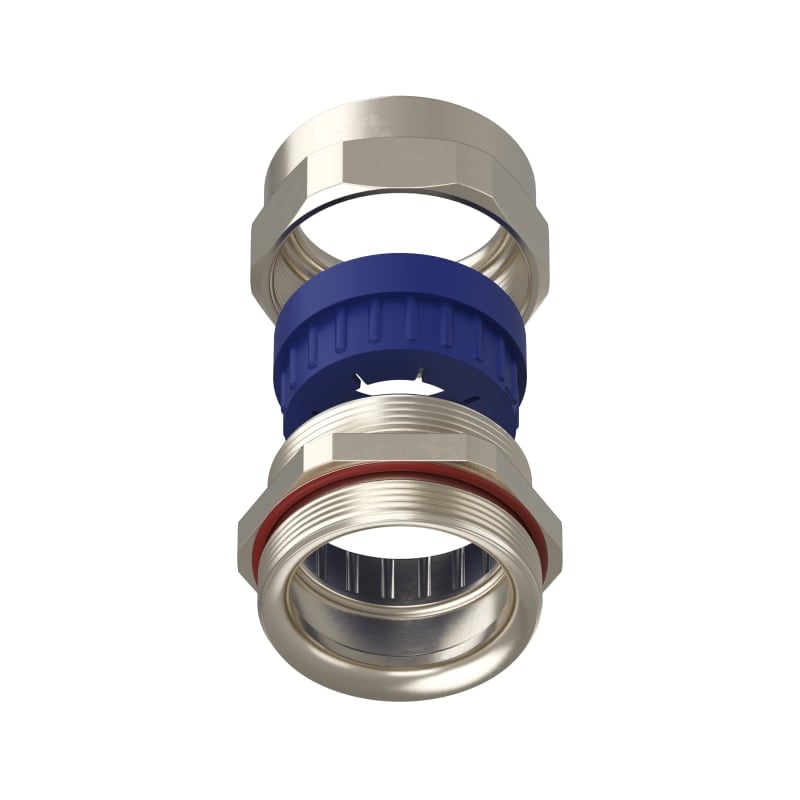 TEAFLEX - Pressacavo ISO50-32 TPE IP68 per installazioni ferroviarie in ottone nichelato.