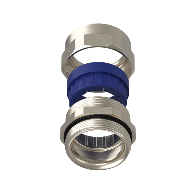TEAFLEX - Pressacavo PG36 32-36 FF per installazioni ferroviarie in ottone nichelato IP68.