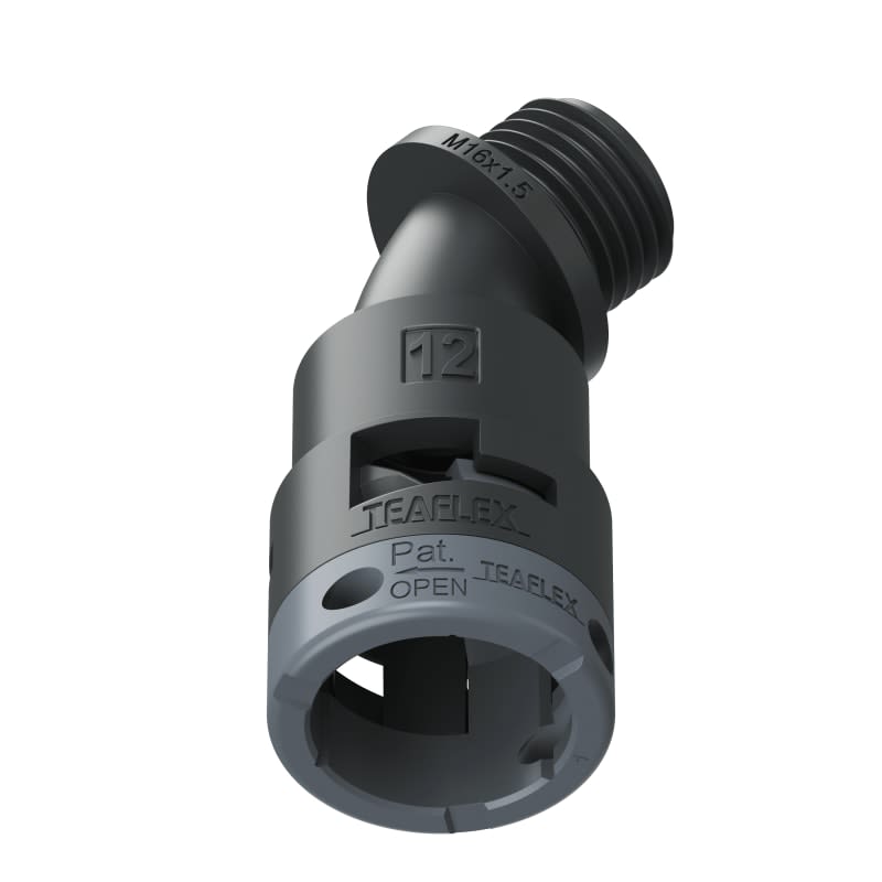 TEAFLEX - CURVA 45 IP66 BF12 M16 NERO 6BBF12M16