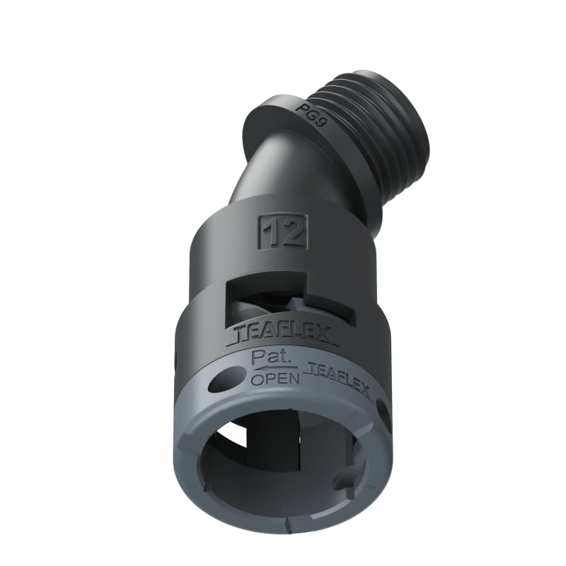 TEAFLEX - CURVA 45 IP66 BF12 PG09 NERO 6BBF12P09