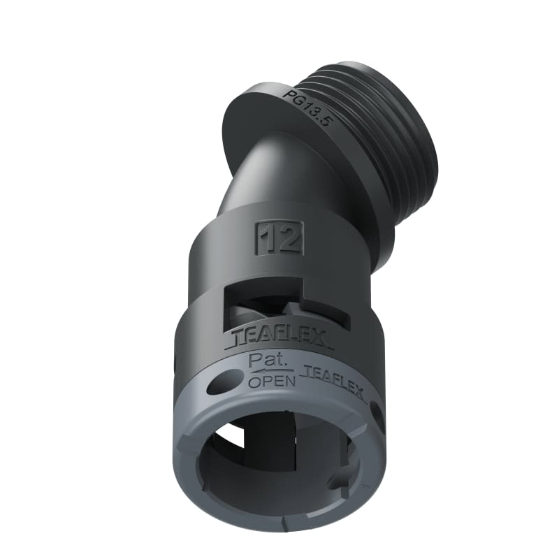 TEAFLEX - CURVA 45 IP66 BF12 PG13 NERO 6BBF12P13