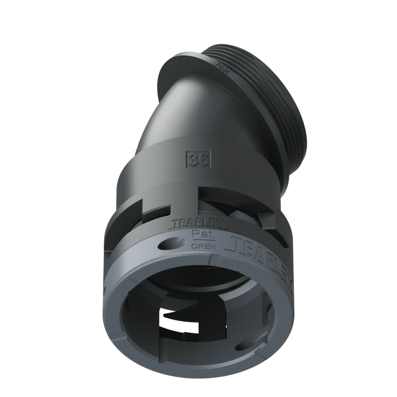TEAFLEX - CURVA 45 IP66 BF36 PG36 NERO 6BBF36P36