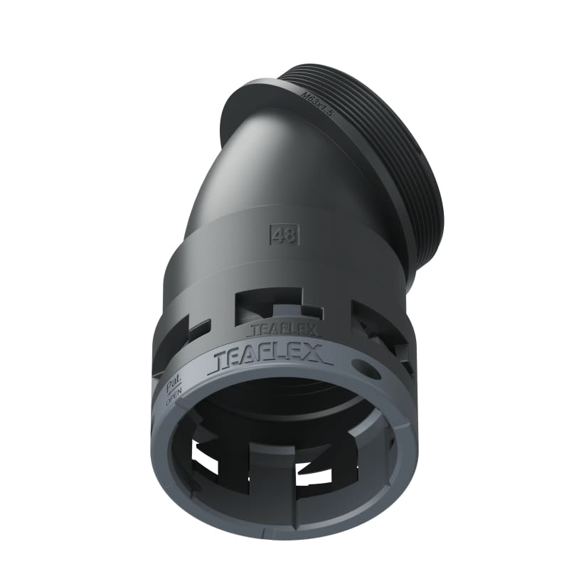 TEAFLEX - CURVA 45 IP66 BF48 M63  NERO 6BBF48M63