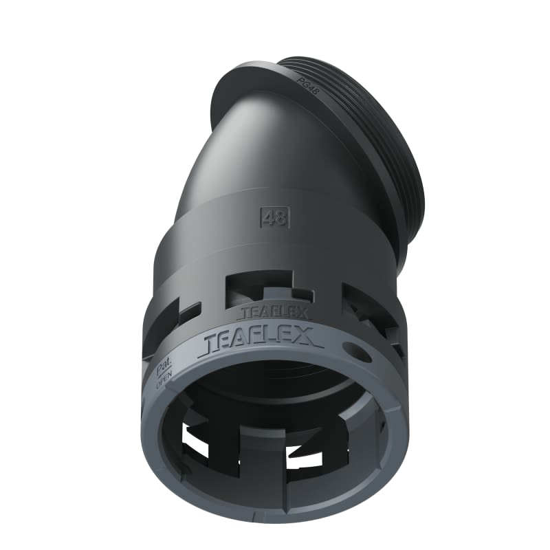 TEAFLEX - CURVA 45 IP66 BF48 PG48 NERO 6BBF48P48