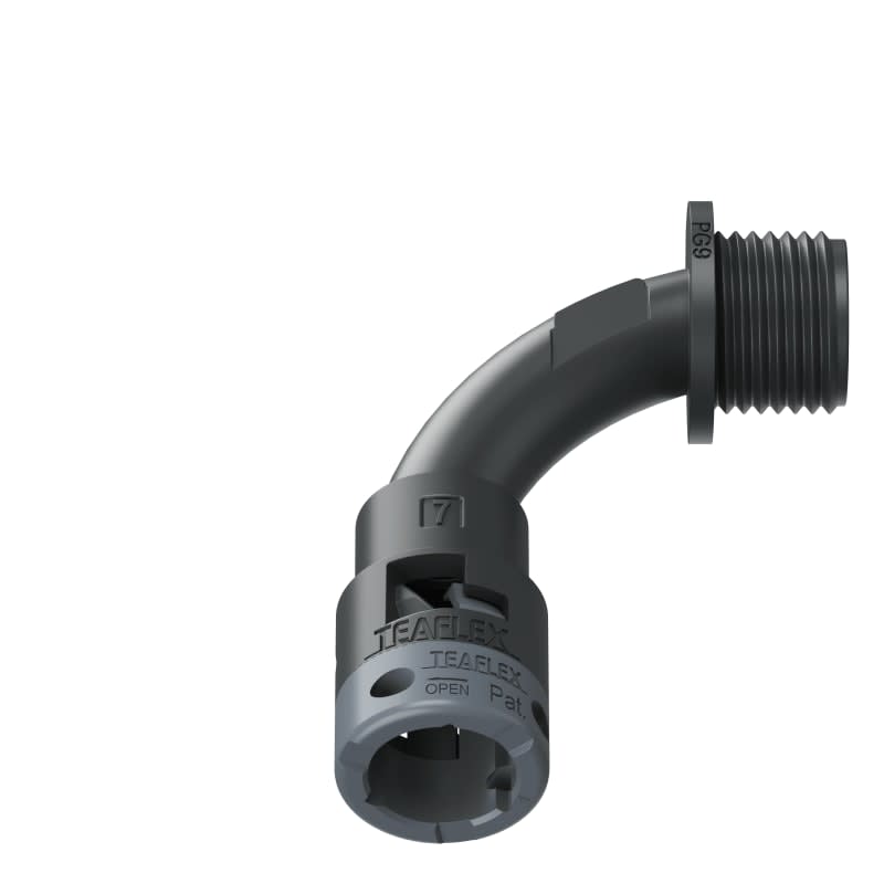 TEAFLEX - CURVA 90 IP66 BN07 PG09 NERO 6BBN07P09